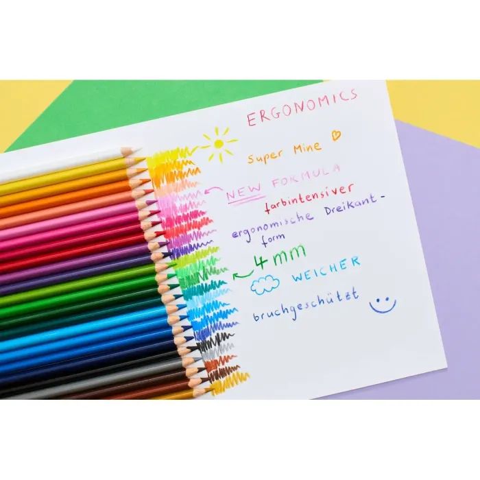 Карандаши цветные Faber-Castell Colour pencils Ergonomics, тригранні 24 кольора, (116544) (32851) изображение 6