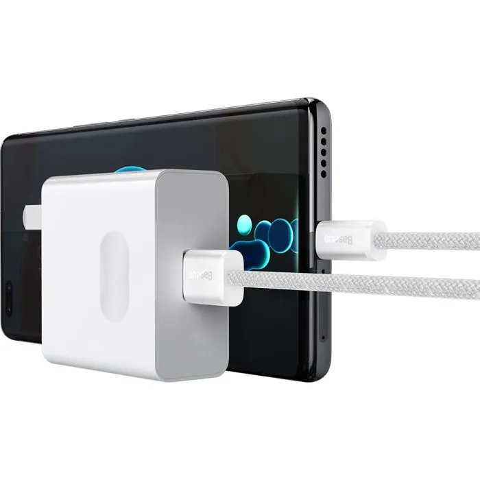 Дата кабель USB 2.0 AM to USB-C 2.0m 100W white Baseus (CALD000702) изображение 6