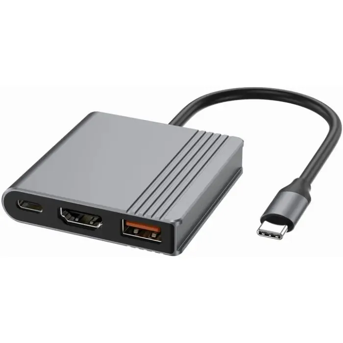 Концентратор Cablexpert USB-C 3-in-1 1xHDMI + 1xUSB 3.2 + 1xUSB-C PD 90W 10Gbps 4K60Hz (A-CM-COMBO3-05)