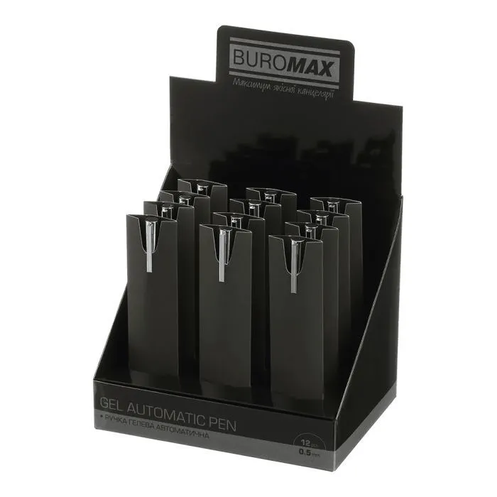 Ручка гелевая Buromax автоматическая PRESTIGE SILVER, 0,5 мм, синие чернила, зефирная (BM.83102-43) изображение 4