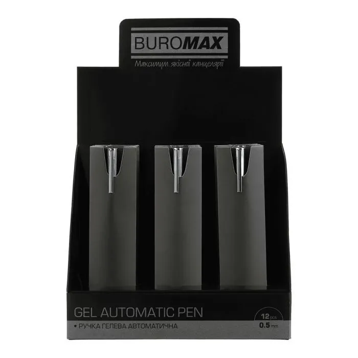 Ручка гелевая Buromax автоматическая PRESTIGE SILVER, 0,5 мм, синие чернила, зефирная (BM.83102-43) изображение 5