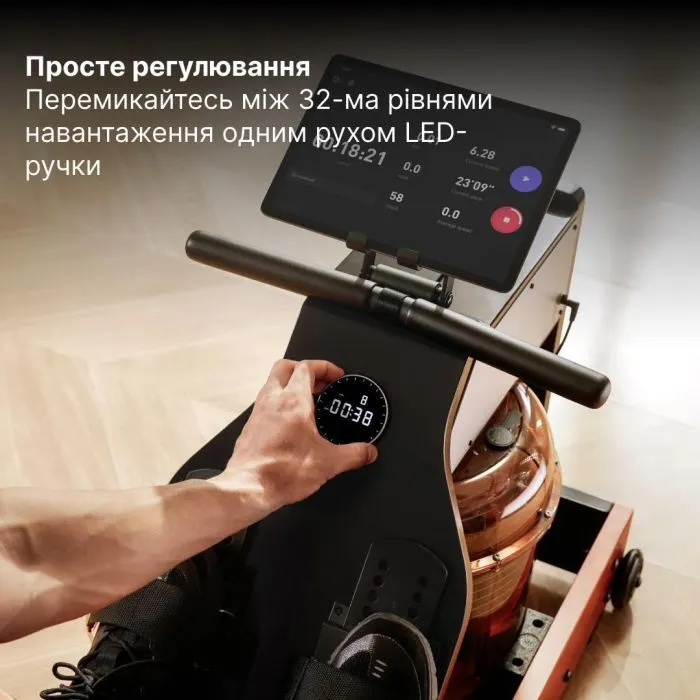 Гребний тренажер Kingsmith WM10 PRO чорний горіх (CJWM10 PRO WALNUT WOOD) зображення 15