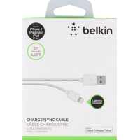 Дата кабель USB 2.0 AM to Lightning 2.0m White Belkin (F8J023bt2M-WHT) изображение 2