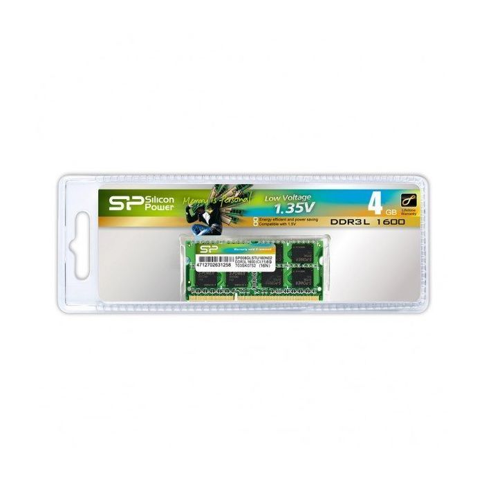 Модуль памяти для ноутбука SoDIMM DDR3L 4GB 1600 MHz Silicon Power (SP004GLSTU160N02)