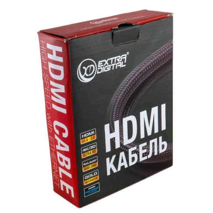 Кабель мультимедийный HDMI to HDMI 3.0m Extradigital (KBH1634) изображение 5