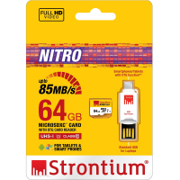 Карта памяти Strontium Flash 64GB microSD Class 10 USH-I 566X (SRN64GTFU1T) изображение 3