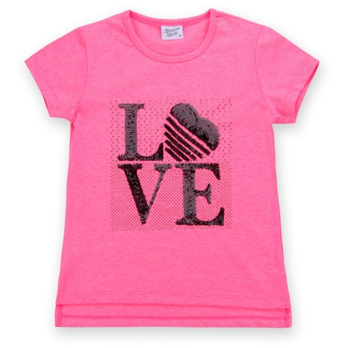 Набір дитячого одягу Breeze з написом "LOVE" із паєток (8307-116G-pink) зображення 2