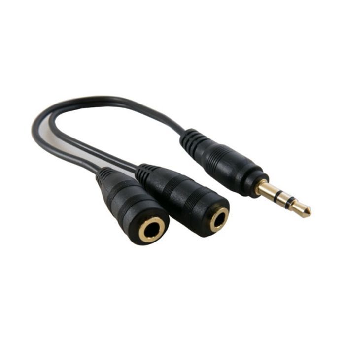 Кабель мультимедийный mini Jack 3.5mm M to 2xmini Jack 3.5mm F 0.2m Extradigital (KBA1680)