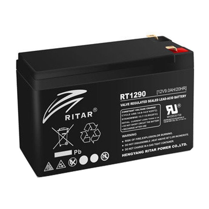 Батарея к ИБП Ritar AGM RT1290B, 12V-9Ah, Black (RT1290B)