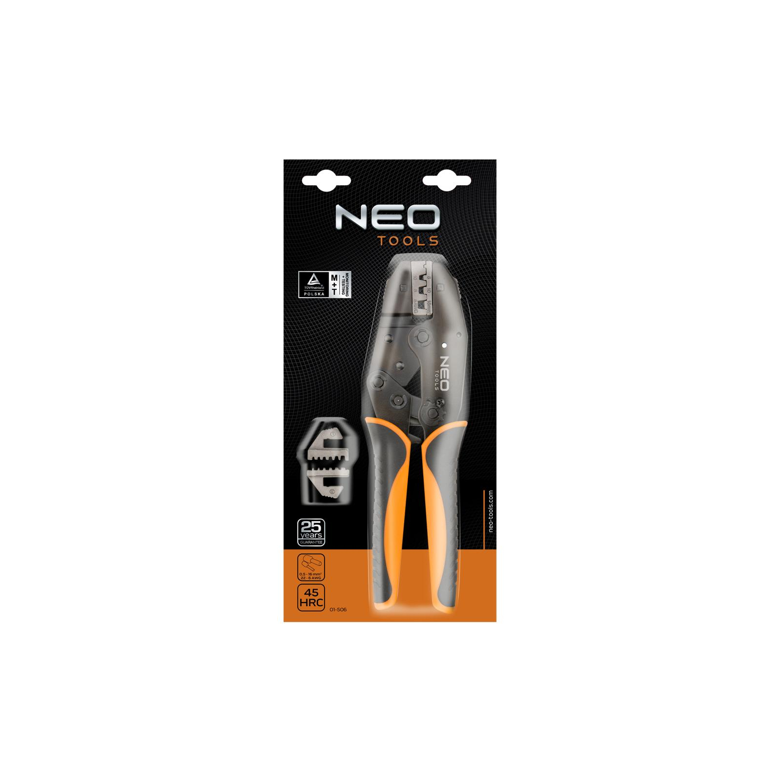 Кліщі Neo Tools для обтиску втулкових наконечників 0,5-16 мм (01-506) зображення 2