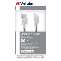 Дата кабель USB 2.0 AM to Lightning 1.0m silver Verbatim (48859) изображение 4