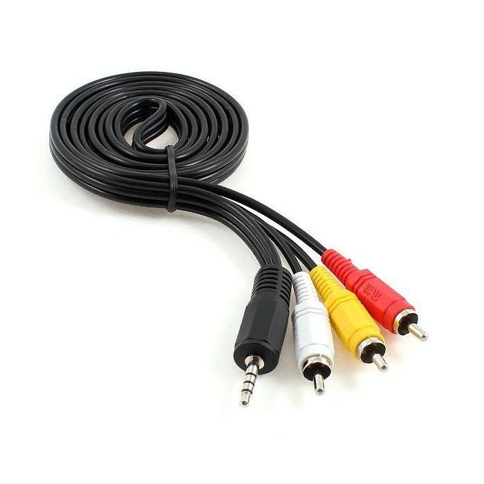 Кабель мультимедийный Jack 3.5mm male 4-pin to 3RCA 2.0m Cablexpert (CCA-4P2R-2M)