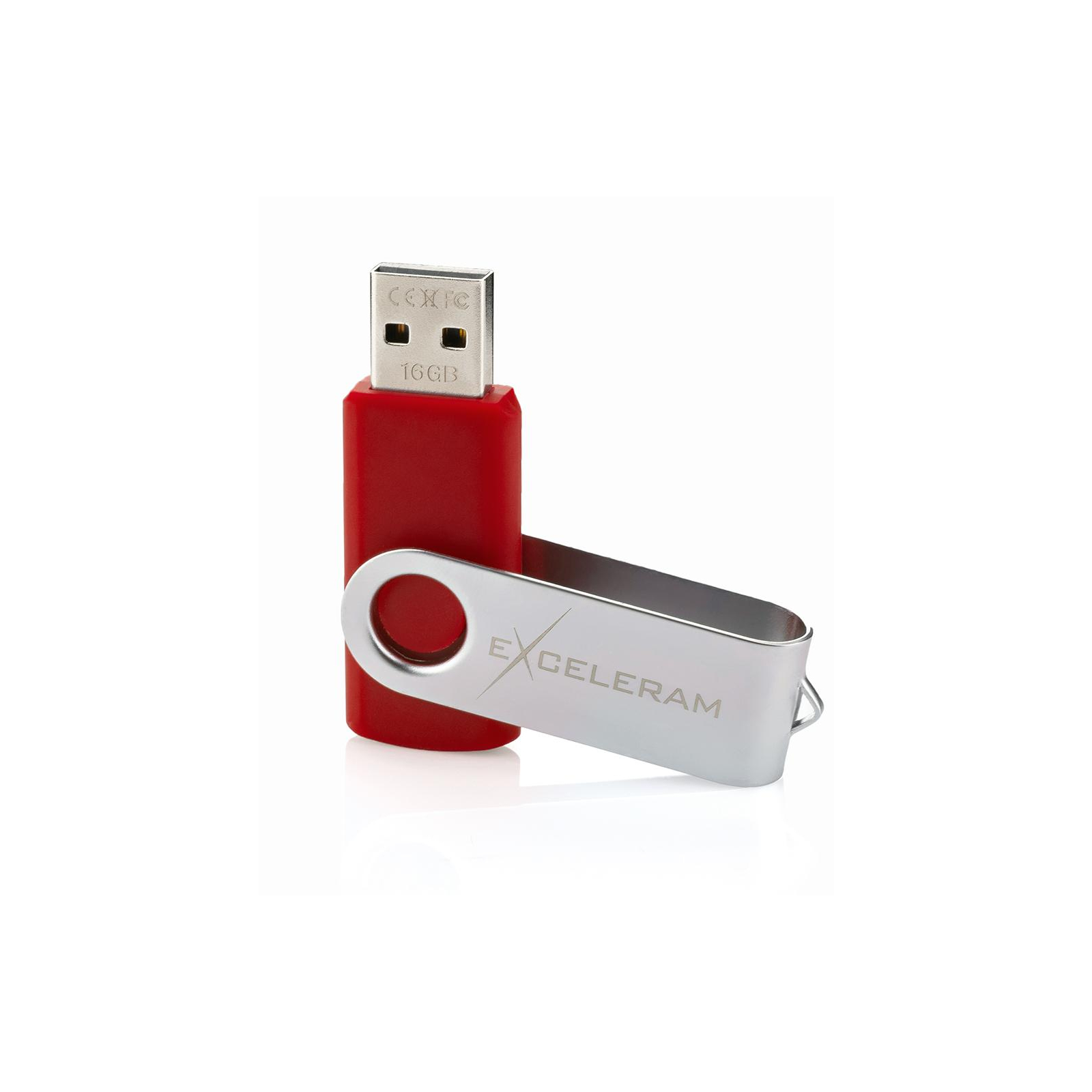 USB флеш накопичувач eXceleram 16GB P1 Series Silver/Red USB 2.0 (EXP1U2SIRE16) зображення 3