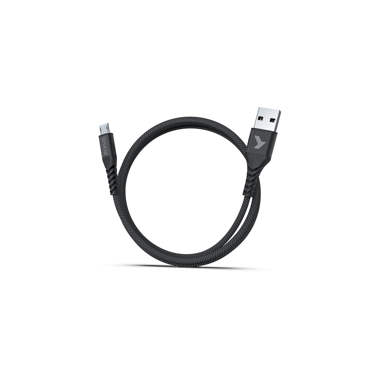 Дата кабель USB 2.0 AM to Micro 5P 1.0m Flex Black Pixus (4897058530896) зображення 2