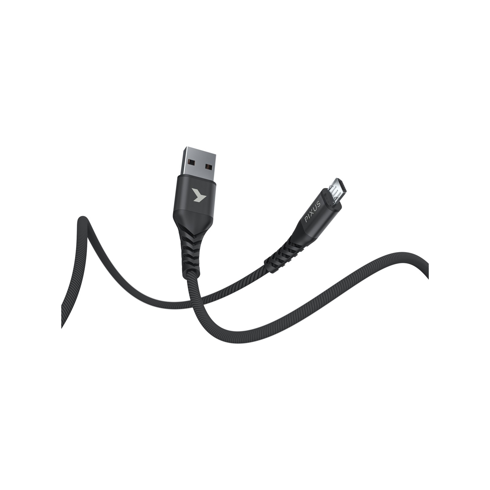 Дата кабель USB 2.0 AM to Micro 5P 1.0m Flex Black Pixus (4897058530896) изображение 4
