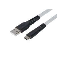 Дата кабель USB 2.0 AM to Type-C 1.0m Flat fabric urban, grey 2E (2E-CCTT-1MGR) изображение 2