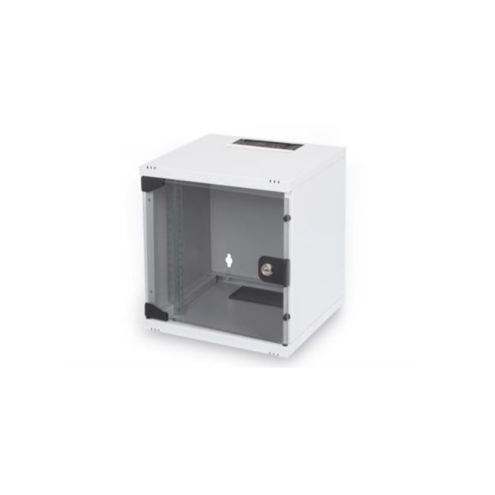 Шкаф настенный Digitus 6U 10" 312x300, glass door, 30kg max, grey (DN-10-05U-1)