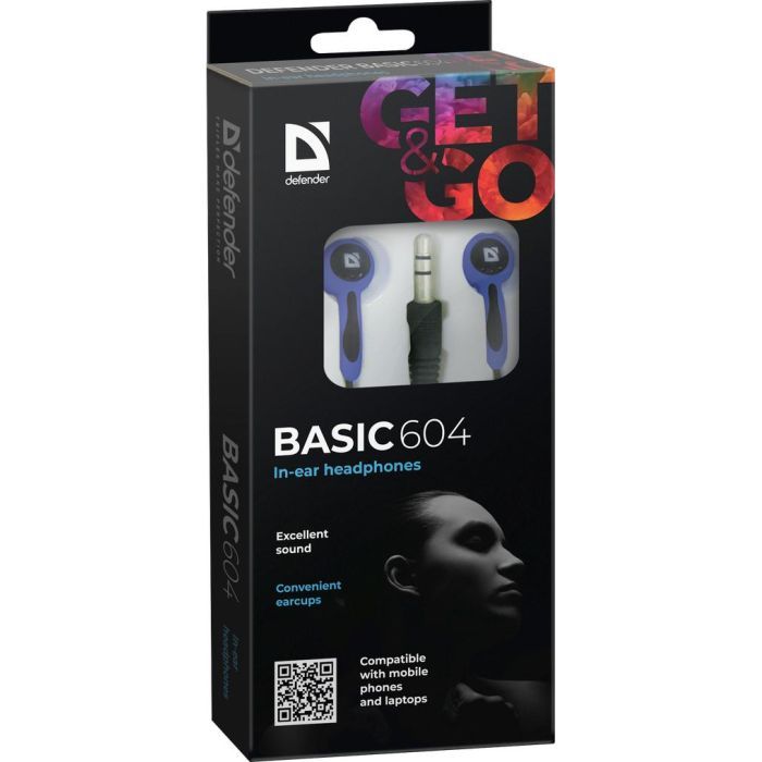 Наушники Defender Basic 604 Black-Blue (63608) изображение 3