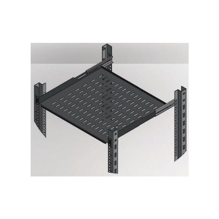 Полка 19" 1U глуб. 450-540мм, RAL 9005 Mirsan (MR.HRM1U45.01)