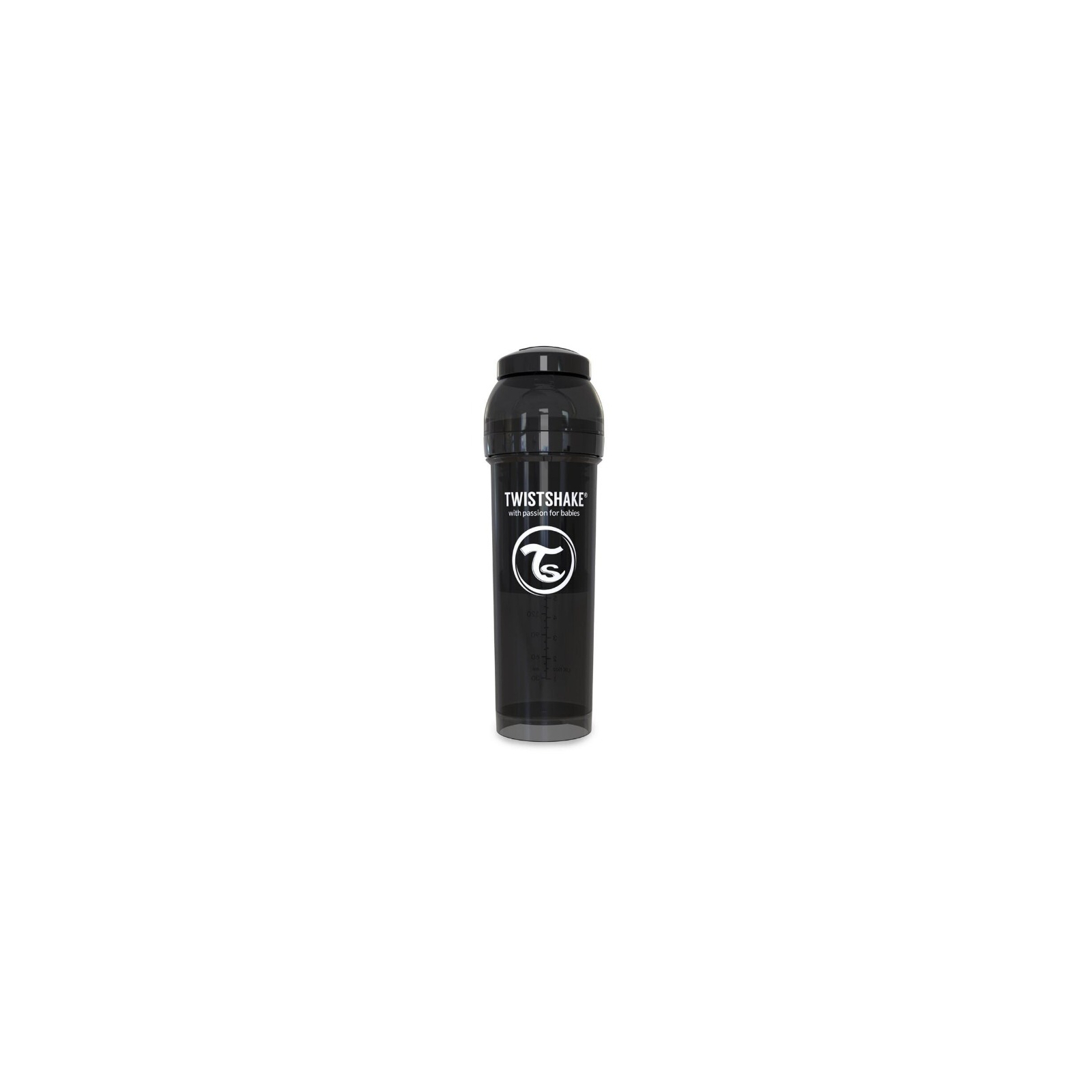 Пляшечка для годування Twistshake антиколькова 330 мл, чорна (24887)