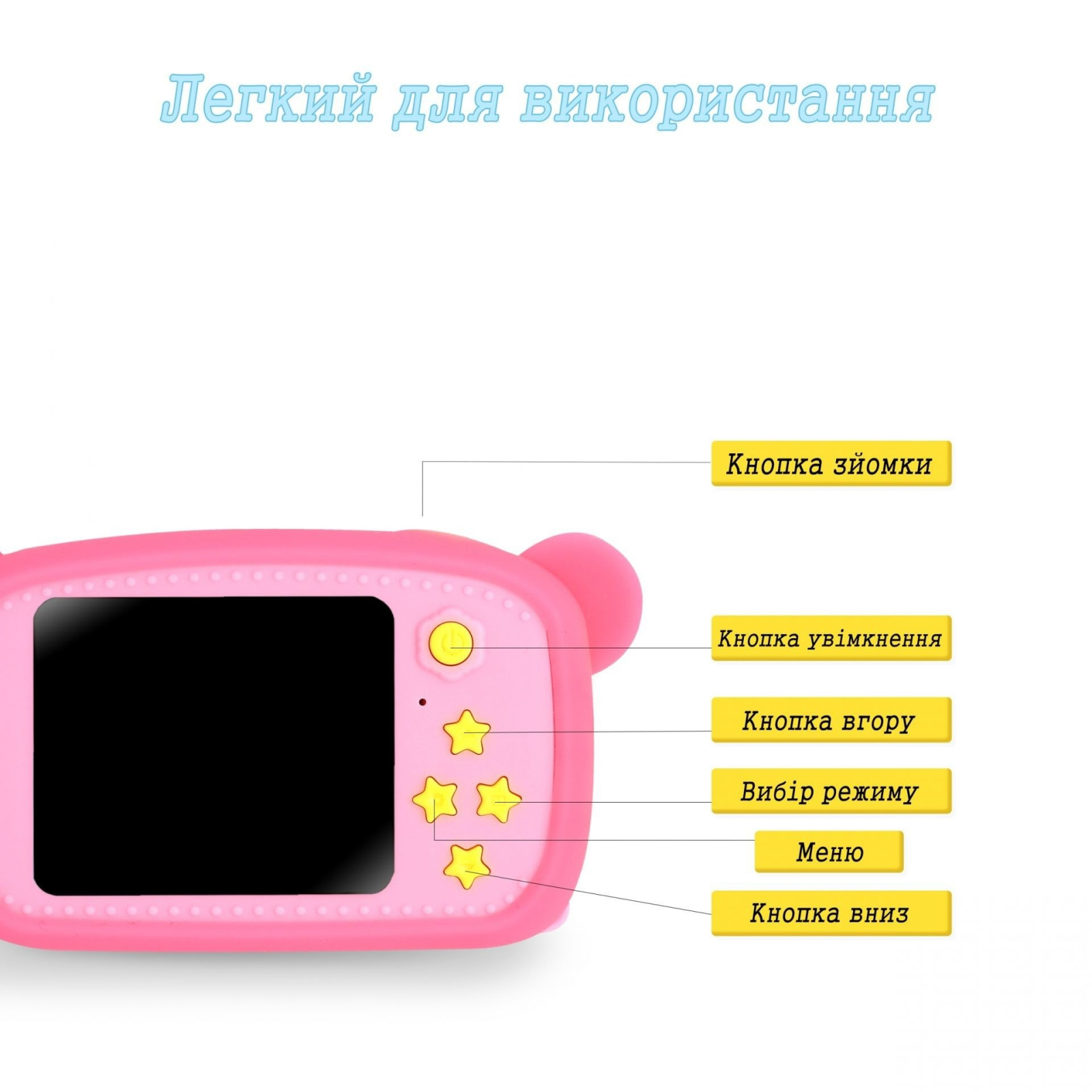 Інтерактивна іграшка XoKo Bear Цифровий дитячий фотоапарат рожевий (KVR-005-PN) зображення 4