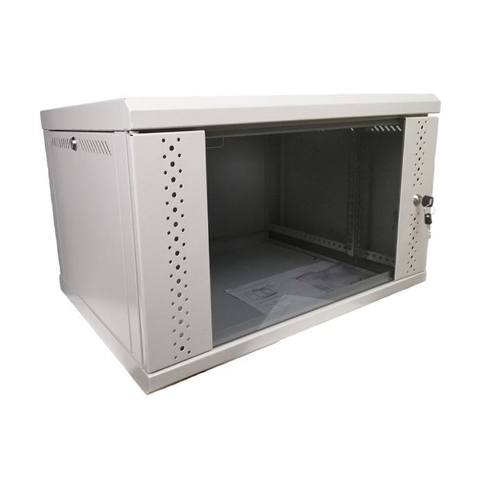 Шкаф настенный Eserver 4U 19" 600х350х284 (Ш*Г*В), сктекло, серая (ES-Е435G) изображение 3
