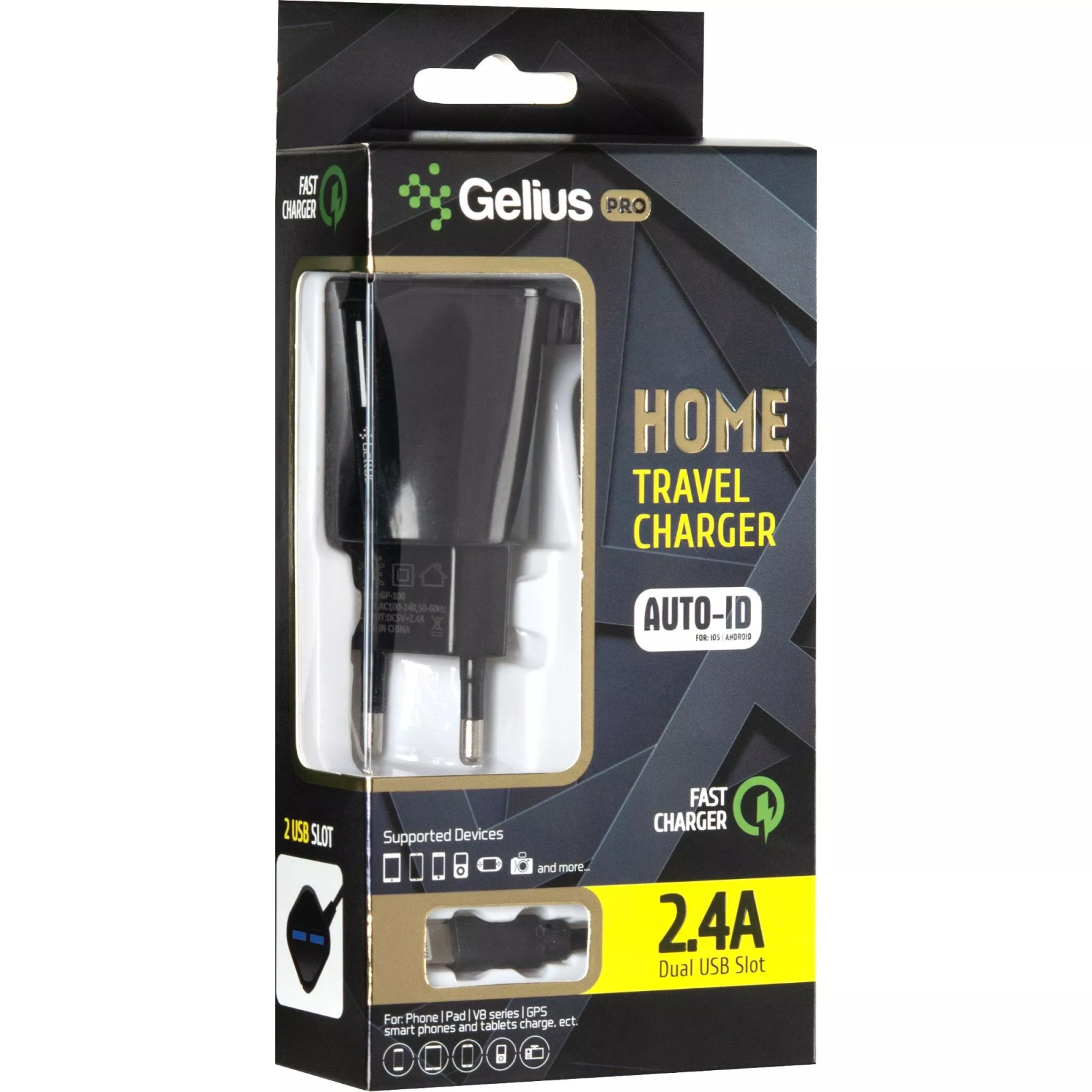 Зарядний пристрій Gelius Pro Edition Auto ID 2USB + Cable iPhone 8 2.4A Black (00000072153) зображення 6