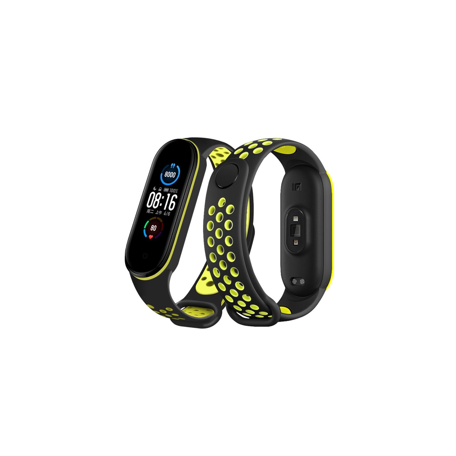 Ремінець до фітнес браслета BeCover Nike Style для Xiaomi Mi Smart Band 5 Black-Green (705152)