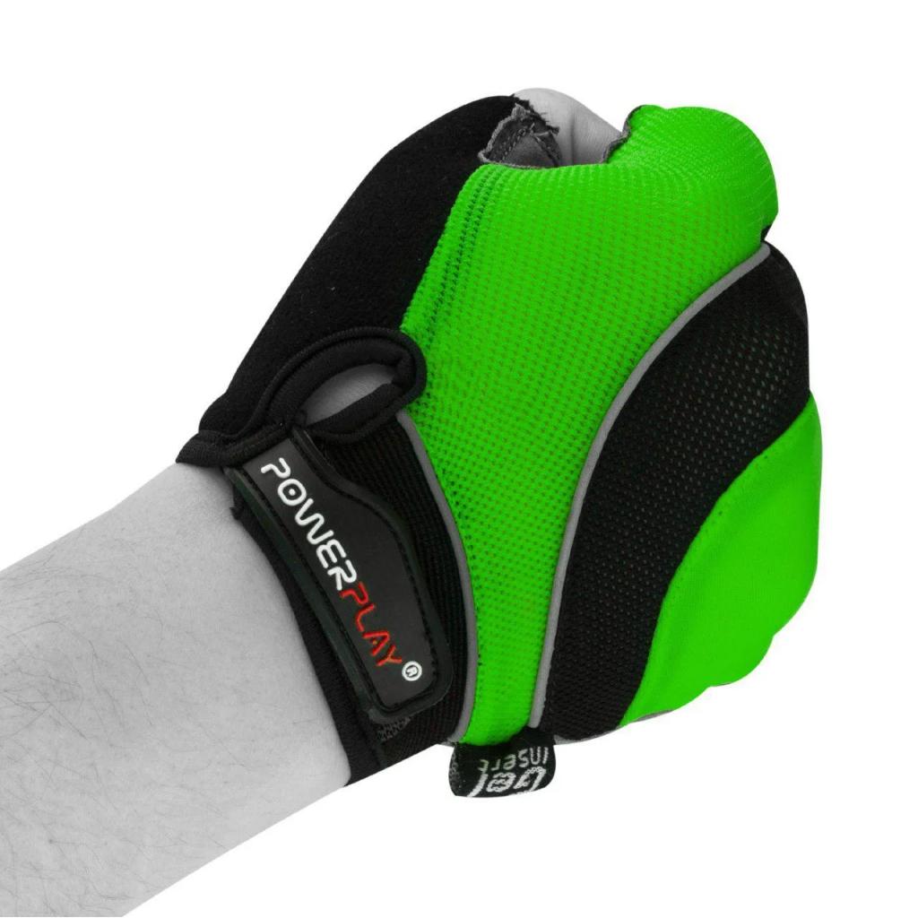 Велоперчатки PowerPlay 5037 Black/Green XS (5037_XS_Green) изображение 5