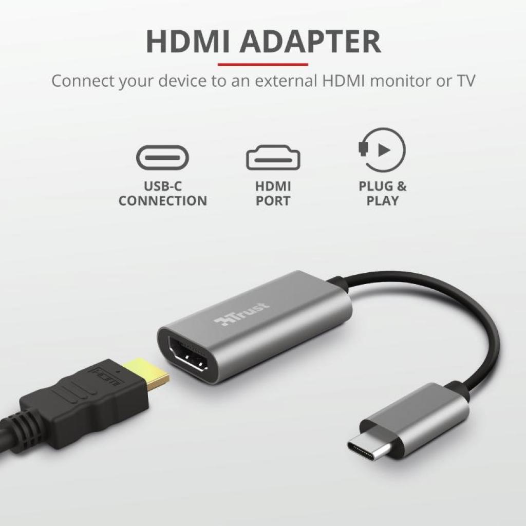 Перехідник Trust USB-C to HDMI Adapter (23774) зображення 6