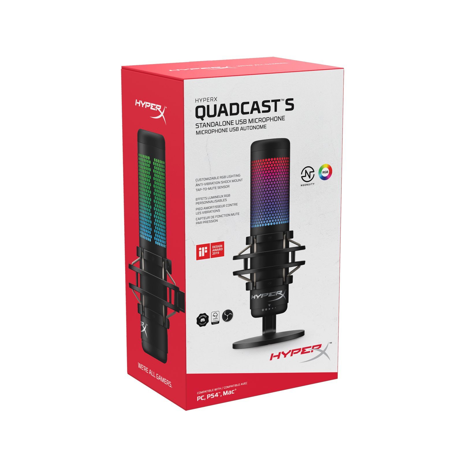 ᐈ Купить микрофон HyperX QuadCast S (HMIQ1S-XX-RG/G) в Киеве и