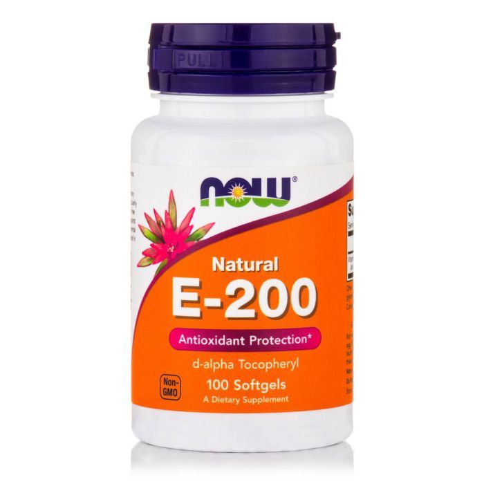 Витамин Now Foods Витамин E, Е-200, 100 желатиновых капсул (NF0825)