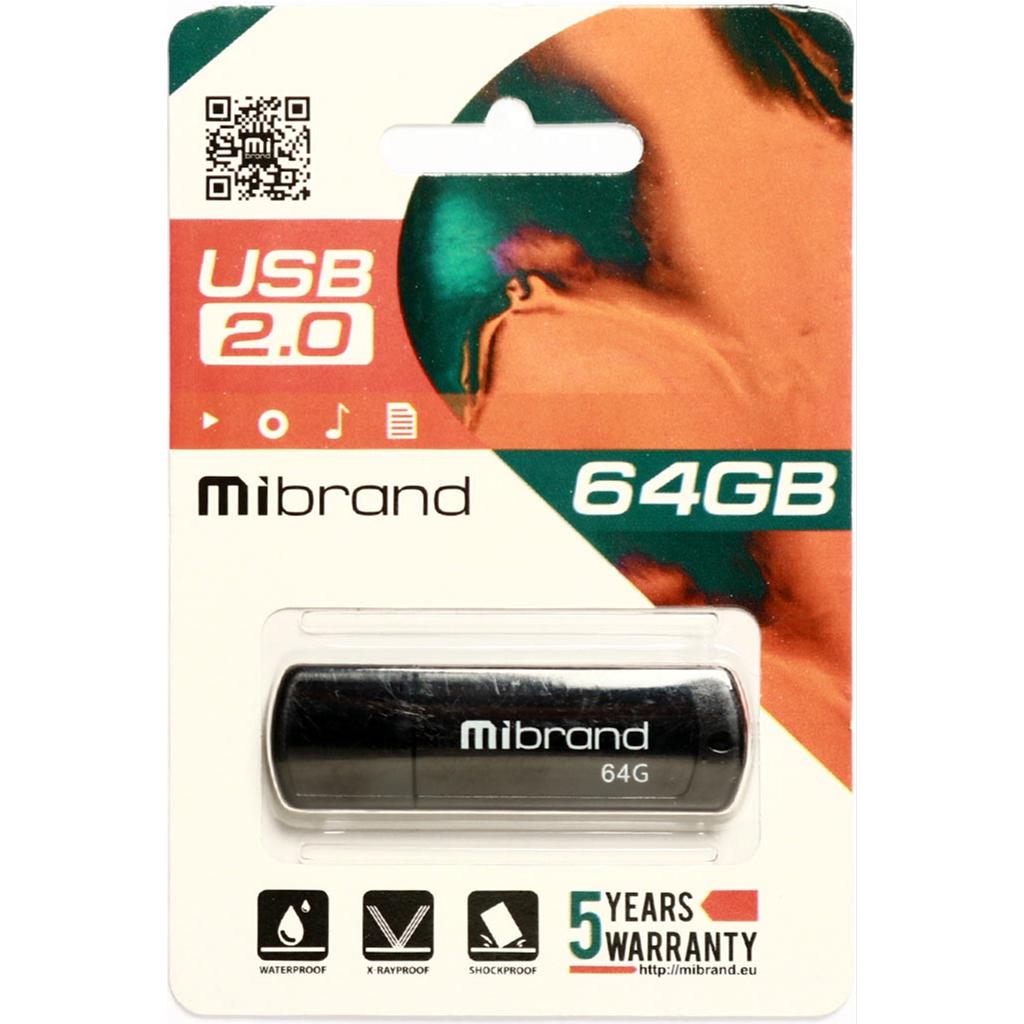 USB флеш накопичувач Mibrand 4GB Grizzly Black USB 2.0 (MI2.0/GR4P3B) зображення 2