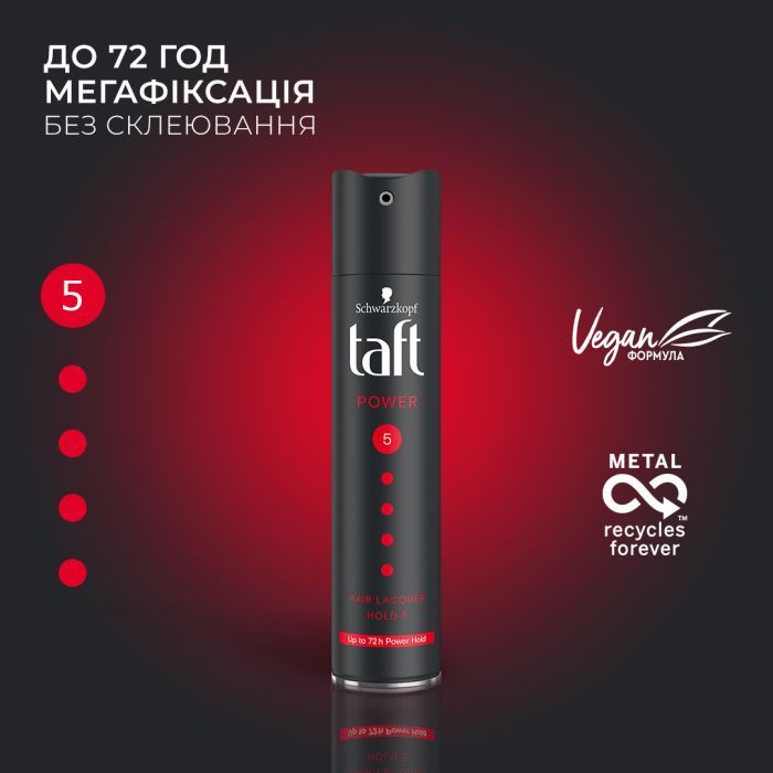 Лак для волос Taft Power Кофеин Фиксация 5 250 мл (4015001003505/4015000510790) изображение 2