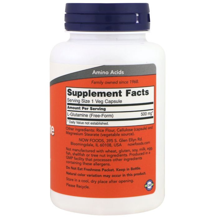 Аминокислота Now Foods L-Глютамин, 500 мг, 120 гелевых капсул (NOW-00092) изображение 2
