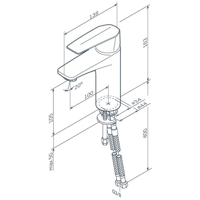 Смеситель AM.PM Gem, для умывальника, хром (F90E02100) изображение 6