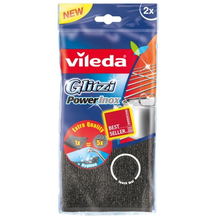 Губки кухонные Vileda Inox Power Pad металлические 2 шт. (4023103172036)