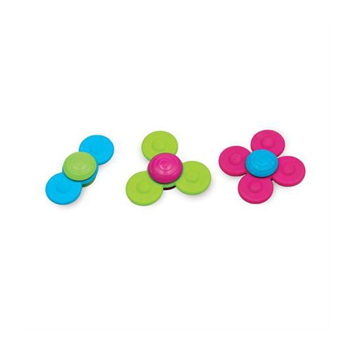 Погремушка Fat Brain Toys набор прорезывателей-Спинера с присосками Whirly Squigz 3 шт (F210ML)