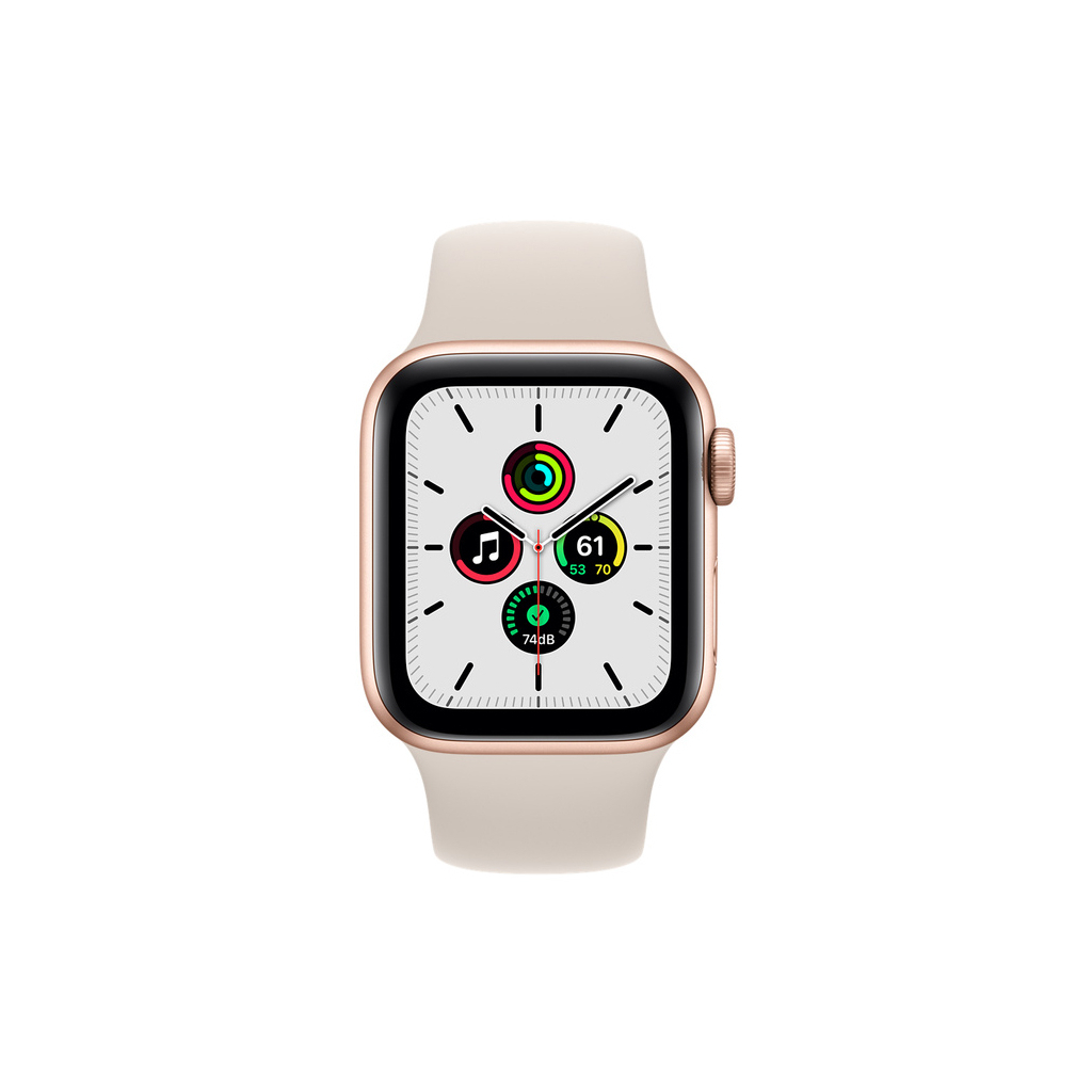 Смарт-годинник Apple Watch SE GPS, 40mm Gold Aluminium Case with Starlight Sport (MKQ03UL/A) зображення 2