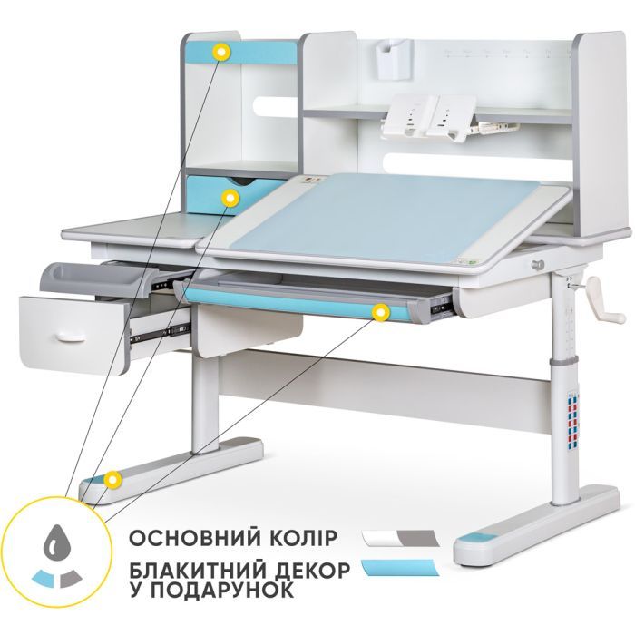 Парта Mealux Florida Multicolor Blue (Evo-52 WG + BL Multicolor) зображення 4