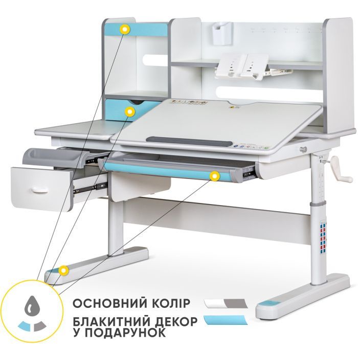 Парта Mealux Florida Multicolor Blue (Evo-52 WG + BL Multicolor) зображення 5