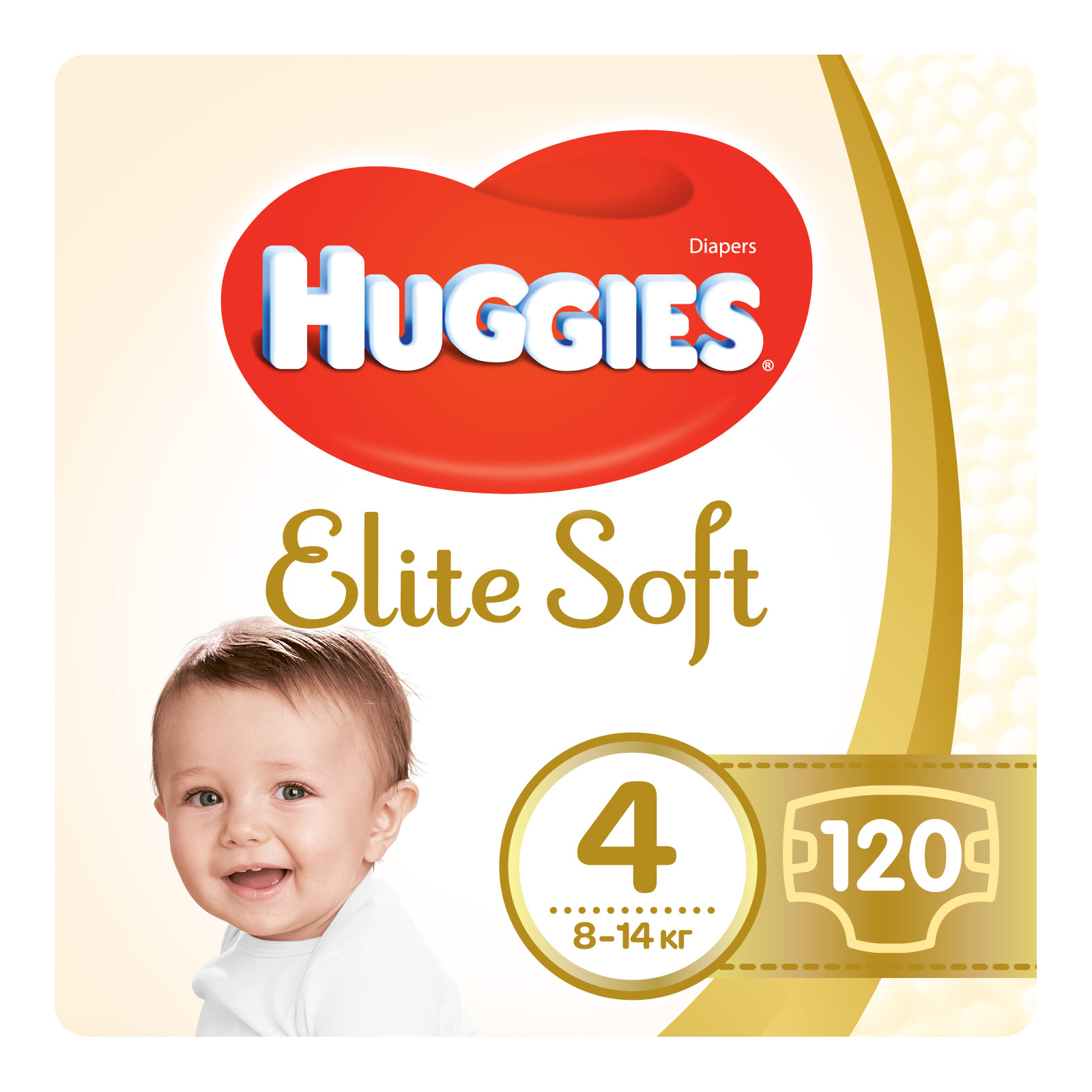Подгузник Huggies Elite Soft L размер 4 (8-14 кг) Box 120 (5029053578125)