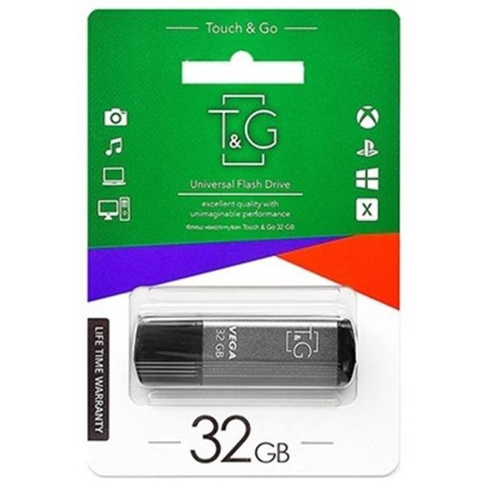 USB флеш накопитель T&G 32GB 121 Vega Series Grey USB 2.0 (TG121-32GBGY) изображение 2