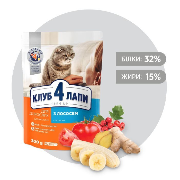 Сухой корм для кошек Club 4 Paws Премиум. С лососем 300 г (4820083909221) изображение 2