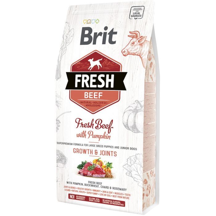 Сухой корм для собак Brit Fresh Beef/Pumpkin Puppy Large 12 кг (8595602530755)