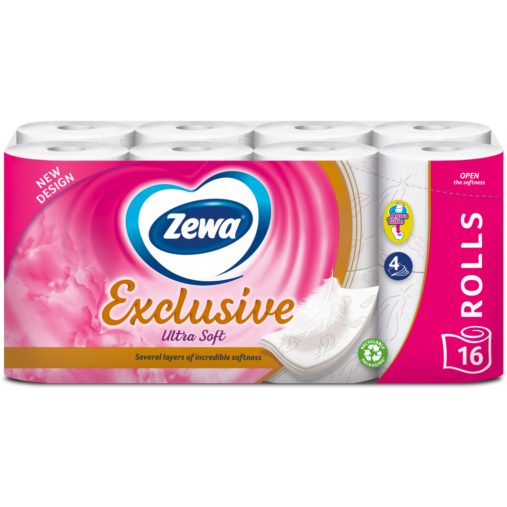 Туалетний папір Zewa Exclusive Ultra Soft 4 шари 16 рулонів (7322541188812)