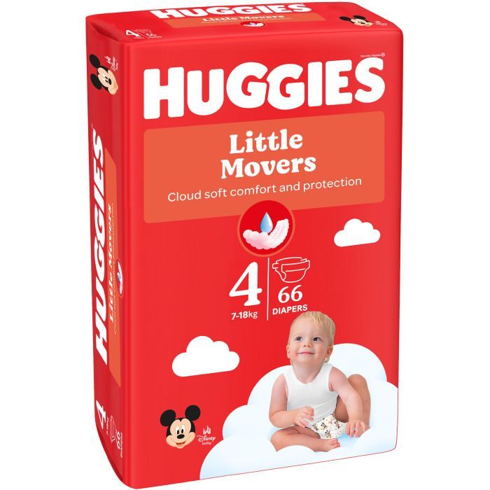 Подгузники Huggies Little Movers Mega 4 (7-18) кг 66 шт (5029053548777) изображение 2