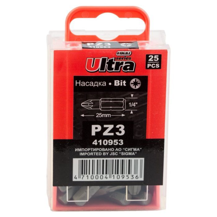 Набор бит Ultra PН3x25мм 1/4" 25шт S2 (4010302) изображение 6