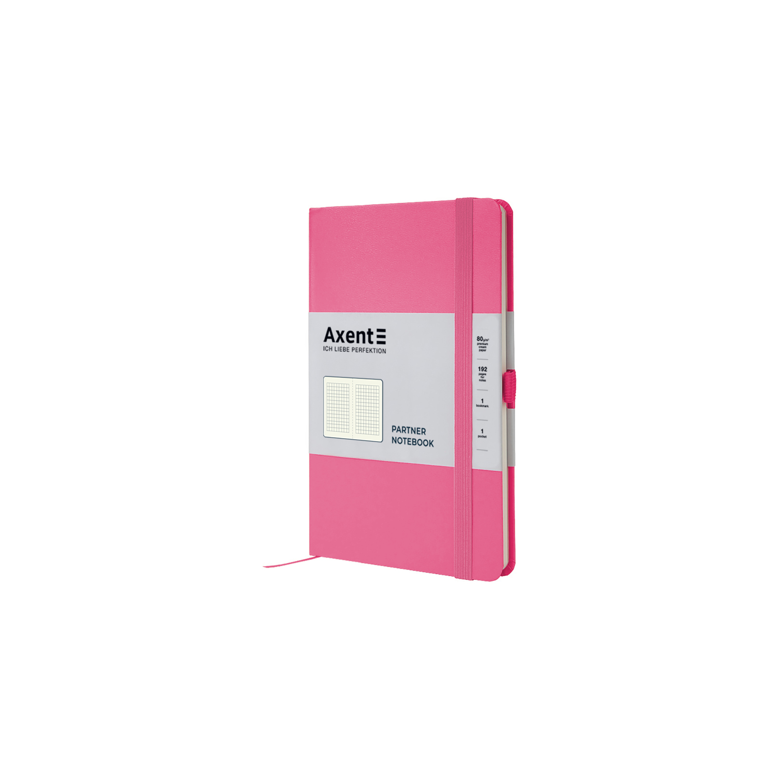 Книга записна Axent Partner, 125x195 мм, 96 аркушів, клітинка, рожева (8201-10-A) зображення 2