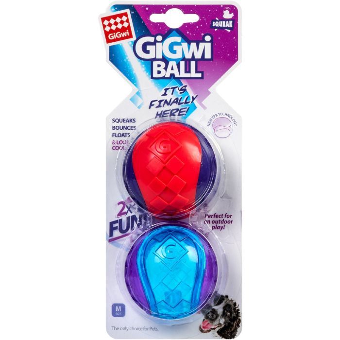 Игрушка для собак GiGwi Два мяча с пискавкой 6 см (75328) изображение 2